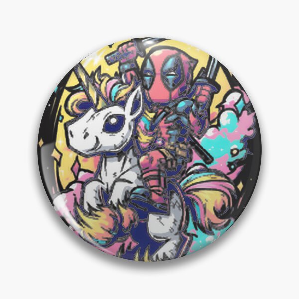 Item preview, Deadpool Riding Unicorn Chibi Art ⭐⭐⭐⭐⭐ designed and sold by NewVision-Shop.