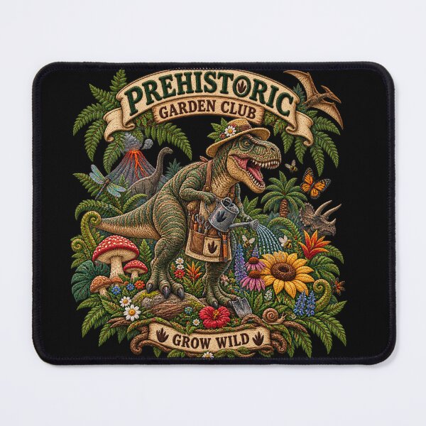 Item preview, T-Rex Prehistoric Garden Club – Funny Embroidered Dinosaur Gardener Art designed and sold by Emoji Emblems.