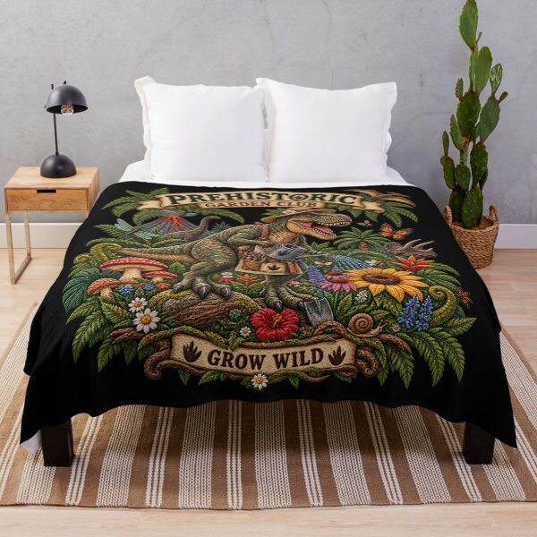 Item preview, T-Rex Prehistoric Garden Club – Funny Embroidered Dinosaur Gardener Art designed and sold by Emoji Emblems.
