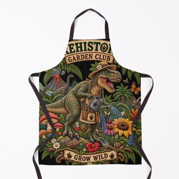 Item preview, T-Rex Prehistoric Garden Club – Funny Embroidered Dinosaur Gardener Art designed and sold by Emoji Emblems.
