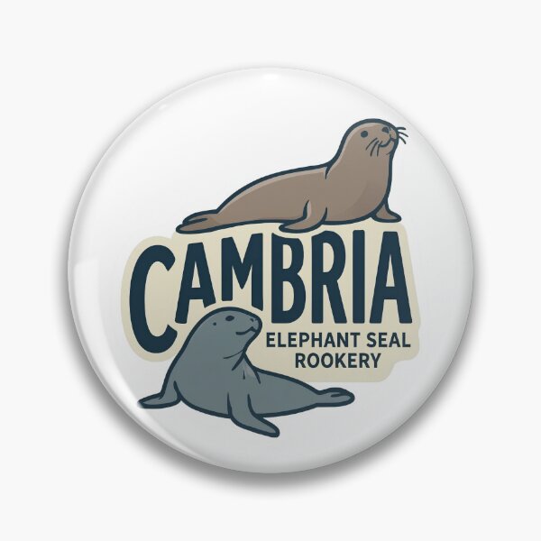 Item preview, Cambria Elephant Seal Rookery Central Coast California Badge designed and sold by LittleArij.
