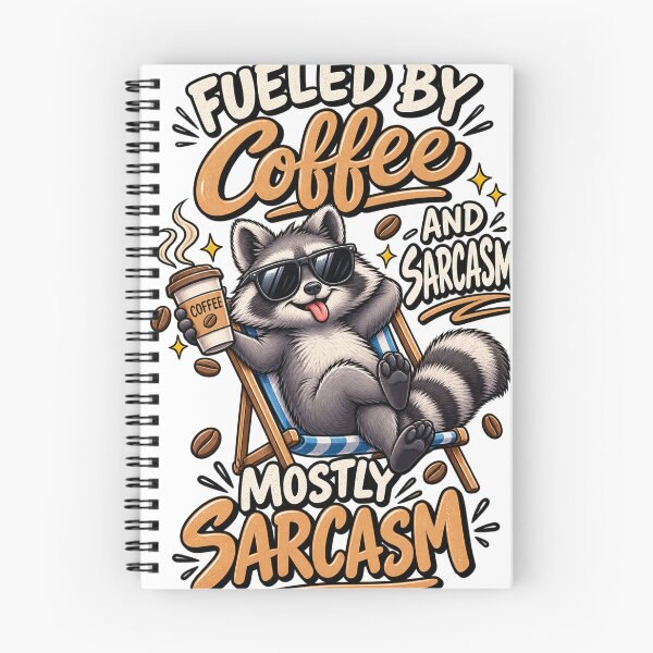 Item preview, Fueled by Coffee and Sarcasm | Funny Raccoon Coffee Lover Design designed and sold by CreativeNest Prints.
