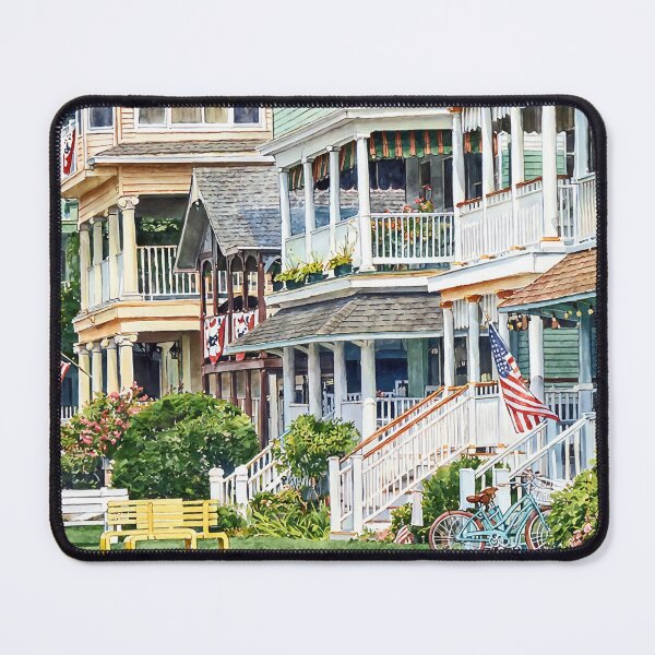 Item preview, Ocean Grove NJ – Bicycles and Yellow Bench designed and sold by Susan Savad.