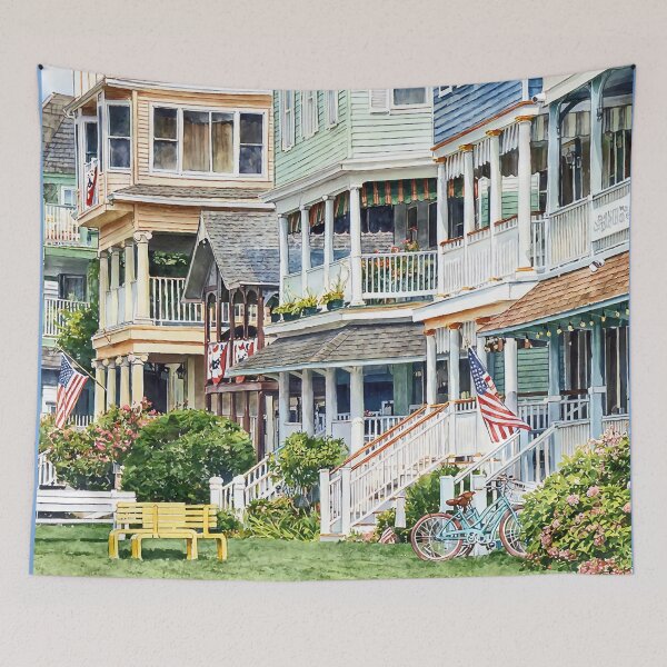 Item preview, Ocean Grove NJ – Bicycles and Yellow Bench designed and sold by Susan Savad.