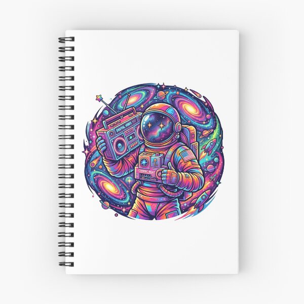 Item preview, Cosmic Neon Astronaut Boombox Retro Space Pop Art designed and sold by eihabo.