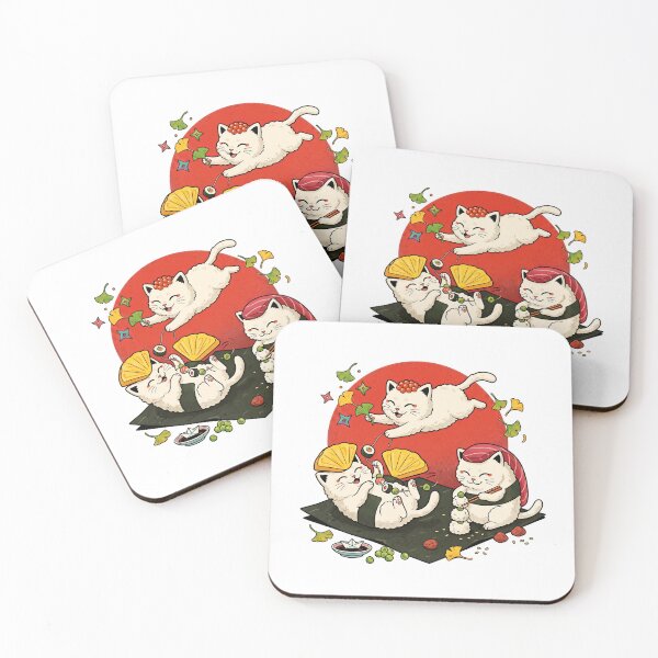 Item preview, Sushi Kitty Trio – Cute Japanese Food Cats designed and sold by Timegraf.