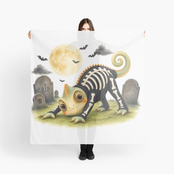 Item preview, Halloween Yoga Chameleon in Downward Facing Dog – Cute Skeleton Costume designed and sold by YogiAnimalArt.