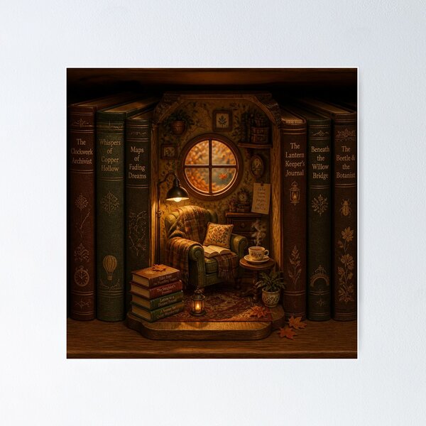 Item preview, Cozy Book Diorama designed and sold by EWPrints.