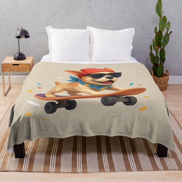 Item preview, Geometric French Bulldog On Skateboard Cool Skater Frenchie Low Poly Dog Art designed and sold by MarCinu Art.