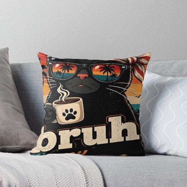 Item preview, Bruh It's My Birthday Cat Funny Retro Sunset Art designed and sold by DailySparks.