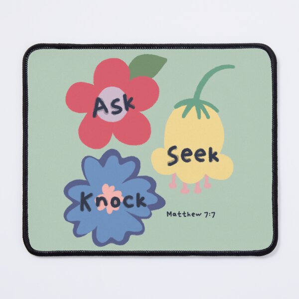 Item preview, Ask Seek Knock - Matthew 7:7 Cute Floral Bible Verse designed and sold by bySunnieStudio.
