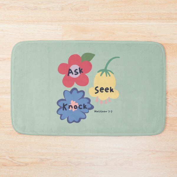 Item preview, Ask Seek Knock - Matthew 7:7 Cute Floral Bible Verse designed and sold by bySunnieStudio.