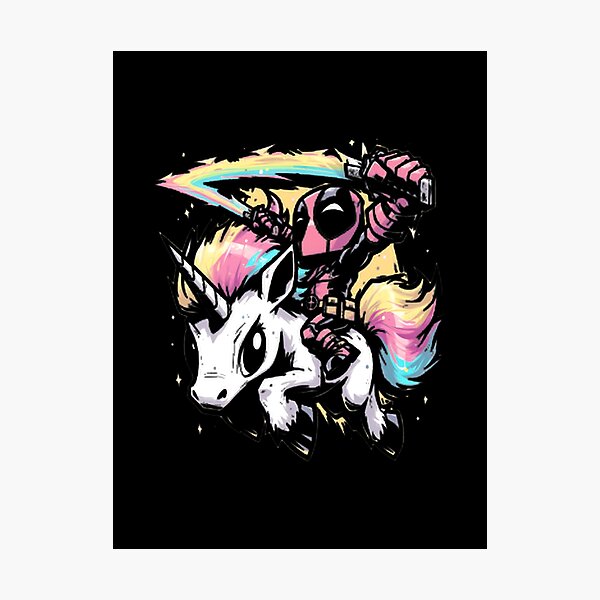 Item preview, Deadpool Riding Unicorn Fan Art LIMITED EDITION designed and sold by NewVision-Shop.