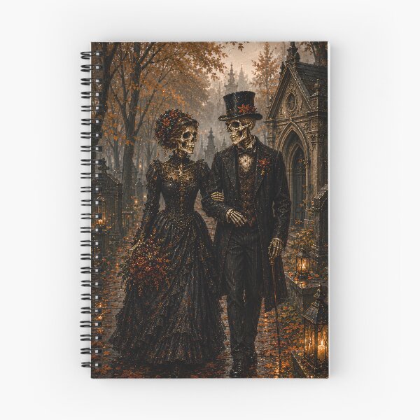 Item preview, Gothic Skeleton Couple Graveyard Walk designed and sold by Forest Fairy Studio.