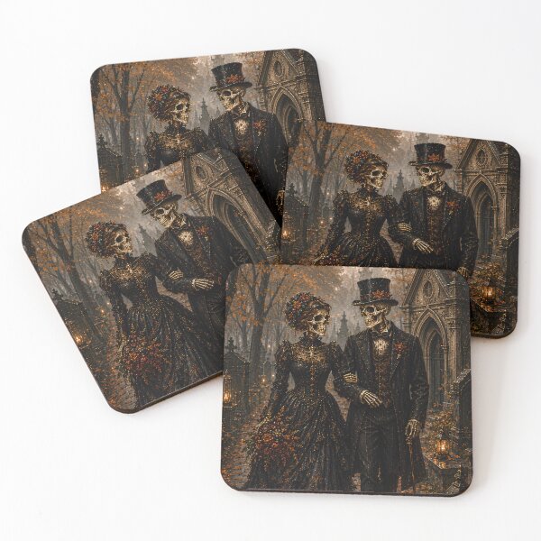 Item preview, Gothic Skeleton Couple Graveyard Walk designed and sold by Forest Fairy Studio.