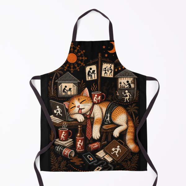 Item preview, Exhausted Office Cat Vintage Coffee Work Burnout designed and sold by HOUSE OF TIST.