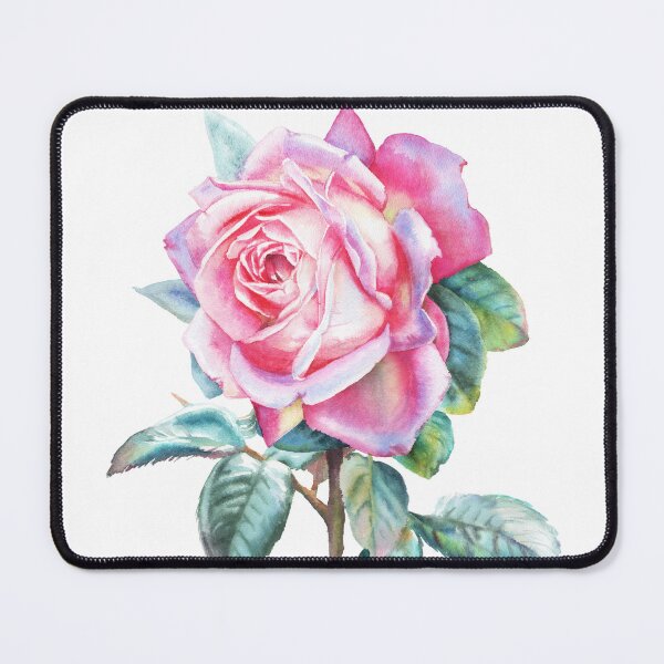 Item preview, Watercolor pink English rose painting summer flower art designed and sold by art-tee-ua.
