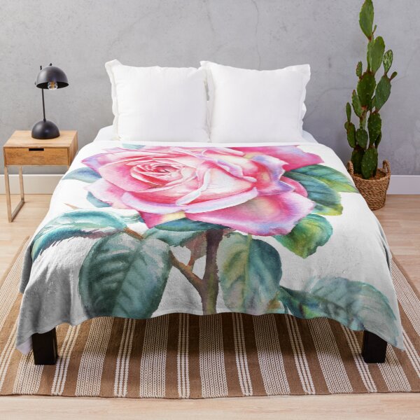 Item preview, Watercolor pink English rose painting summer flower art designed and sold by art-tee-ua.