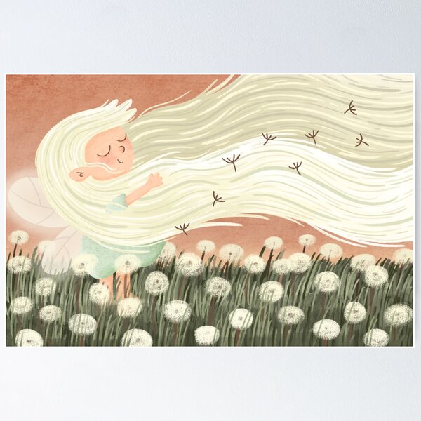 Item preview, Wind fairy among dandelions designed and sold by Irma Bonet.