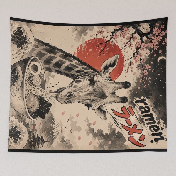 Item preview, Giraffe Ramen Sumie Japanese Vintage designed and sold by TomFrontierArt.