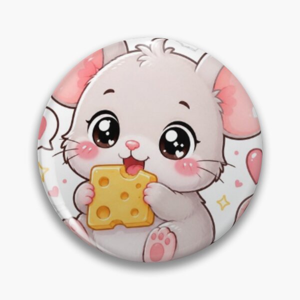 Item preview, Cute Kawaii Mouse Eating Cheese Sticker | Adorable Mouse Sticker | Funny Cheese Lover Sticker | Cute Animal Sticker designed and sold by Vegasstickers.