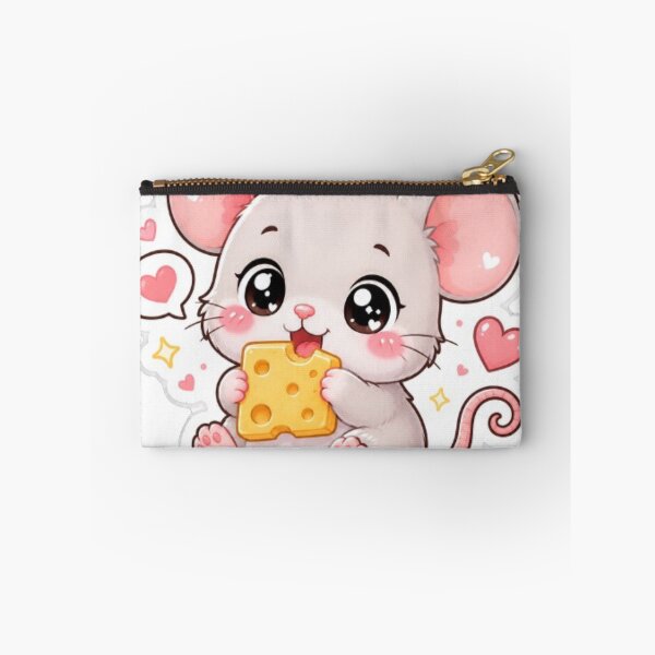 Item preview, Cute Kawaii Mouse Eating Cheese Sticker | Adorable Mouse Sticker | Funny Cheese Lover Sticker | Cute Animal Sticker designed and sold by Vegasstickers.