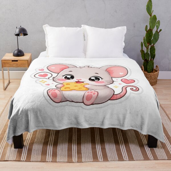 Item preview, Cute Kawaii Mouse Eating Cheese Sticker | Adorable Mouse Sticker | Funny Cheese Lover Sticker | Cute Animal Sticker designed and sold by Vegasstickers.