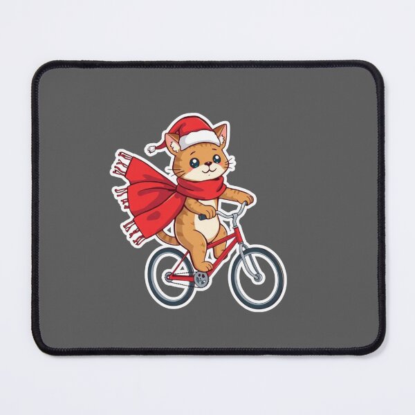 Item preview, Christmas Cat on Bicycle – Festive Holiday Design designed and sold by Pororo23.