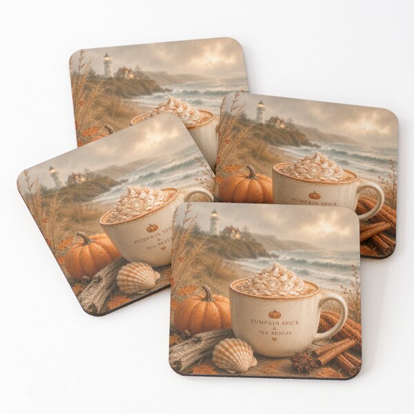 Item preview, Pumpkin Spice and Sea Breeze Cozy Coastal Autumn Lighthouse designed and sold by TheSlowShore.
