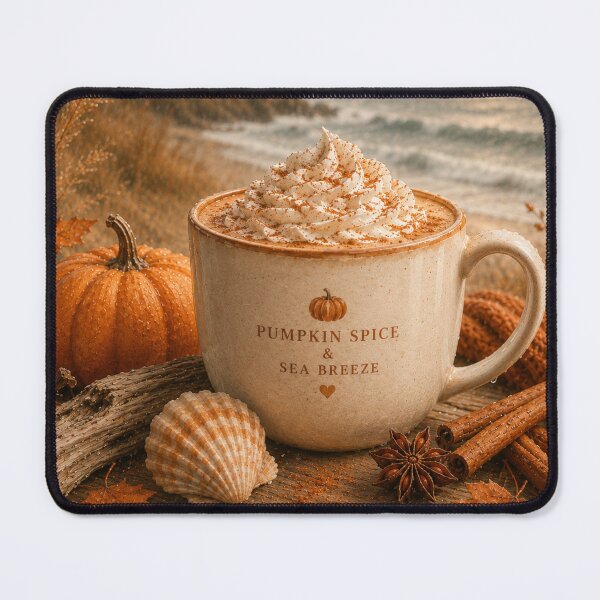 Item preview, Pumpkin Spice and Sea Breeze Cozy Coastal Autumn Lighthouse designed and sold by TheSlowShore.