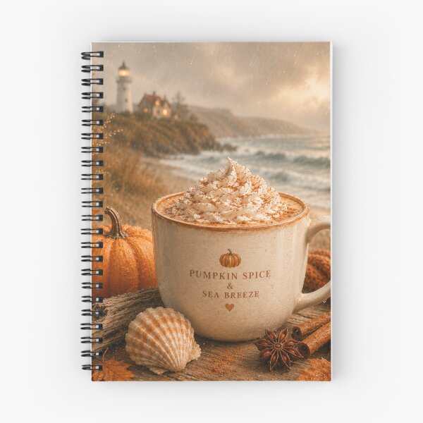 Item preview, Pumpkin Spice and Sea Breeze Cozy Coastal Autumn Lighthouse designed and sold by TheSlowShore.