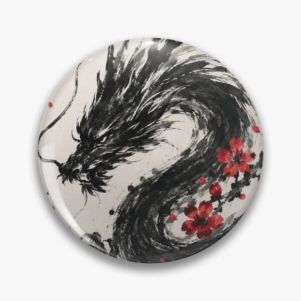 Item preview, Mystic Black Ink Dragon Traditional Asian Art designed and sold by Ink-verse-.