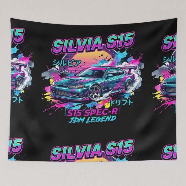 Item preview, Nissan Silvia S15 Spec-R Drift - Synthwave JDM Art designed and sold by Karlitox1988.
