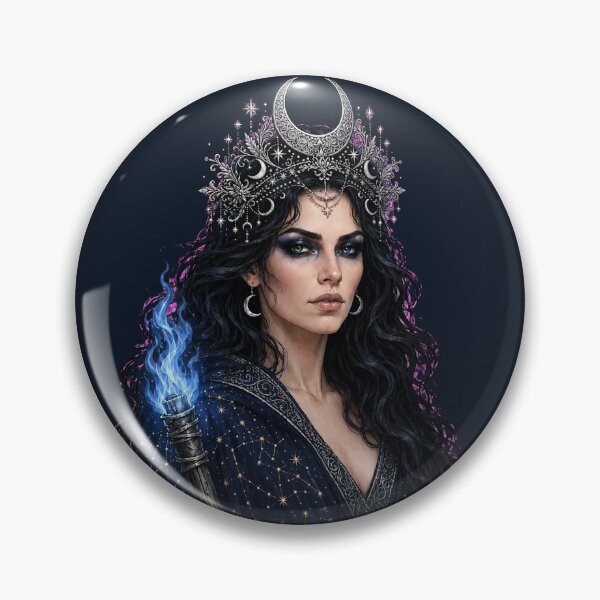 Item preview, Hecate Goddess of Witchcraft & Crossroads – Triple Moon Dark Divine Feminine Art designed and sold by Alcyone-Blue.