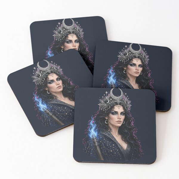 Item preview, Hecate Goddess of Witchcraft & Crossroads – Triple Moon Dark Divine Feminine Art designed and sold by Alcyone-Blue.