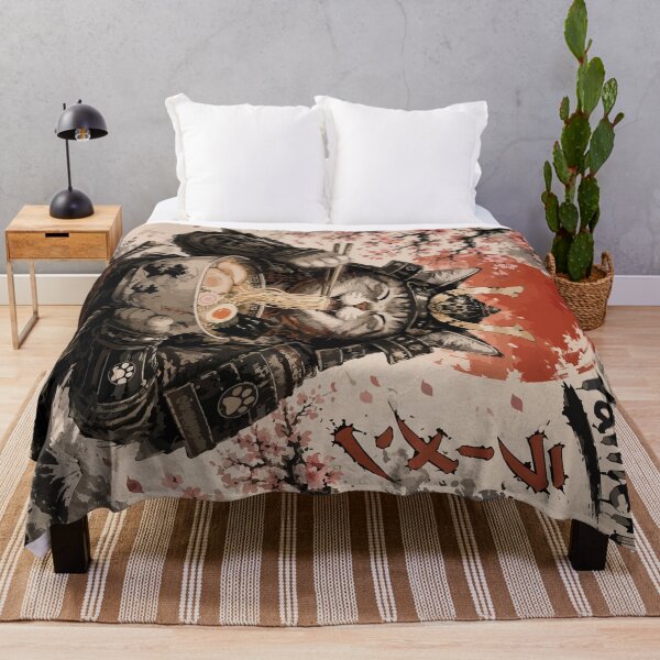 Item preview, Cat Samurai Ramen Sumie Japanese Vintage designed and sold by TomFrontierArt.