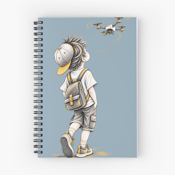 Item preview, Cute Boy with Drone Sketch - Cool Tech Kids Art designed and sold by PrintGo26.