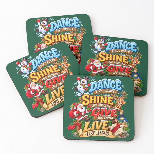Item preview, Dance Like Frosty Shine Like Rudolph Give Like Santa Live Like Jesus Christmas designed and sold by PunchDrop.