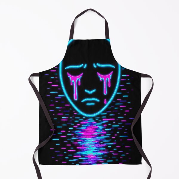 Item preview, Corrupted Face – Neon Glitch Digital Tears designed and sold by JupiterGlitchEmpire.