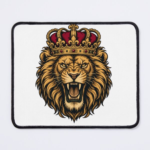 Item preview, Majestic Roaring Lion Wearing Royal Crown designed and sold by ArtsAmaze.