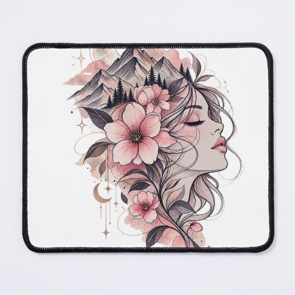 Item preview, Dreamy Celestial Botanical Face Portrait designed and sold by Lovaryn.