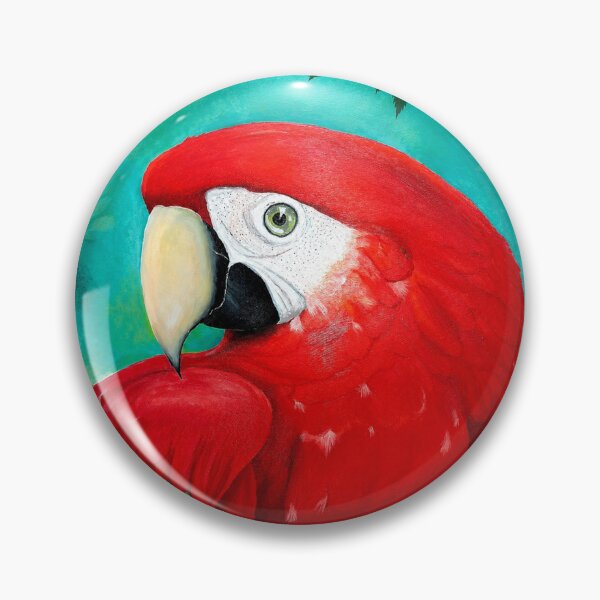 Item preview, Arara Amazônica Red amazon macaw realistic painting designed and sold by AMAZONIA ART STUDIO.