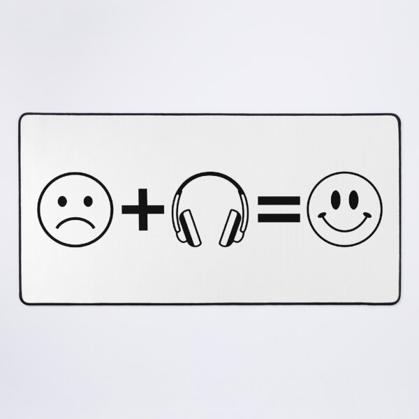 Item preview, The Happiness Formula - Sad Face Plus Headphones Equals Smile designed and sold by Vision Crafted.