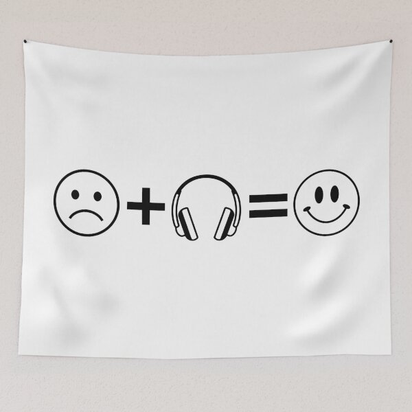 Item preview, The Happiness Formula - Sad Face Plus Headphones Equals Smile designed and sold by Vision Crafted.