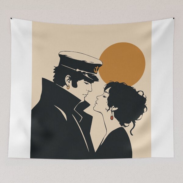 Item preview, Corto Maltese Inspired Art Print | Vintage Comic Couple Decor | Nautical Love Art designed and sold by Studio pod Burom.