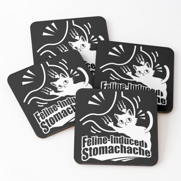 Item preview, Feline-Induced Stomachache - Funny Black Cat Humor_BK designed and sold by AckeeWolf.
