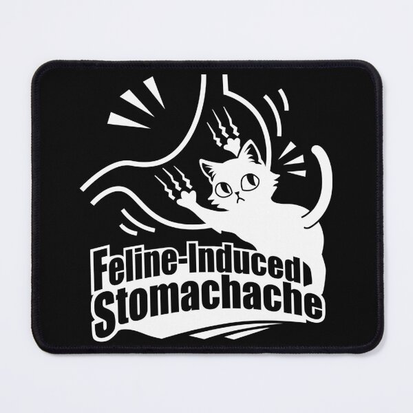 Item preview, Feline-Induced Stomachache - Funny Black Cat Humor_BK designed and sold by AckeeWolf.