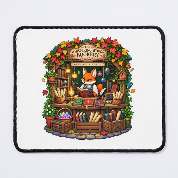 Item preview, Whispering Woods Bookery | Enchanted Fox Bookshop | Autumn Fantasy designed and sold by MrDev.