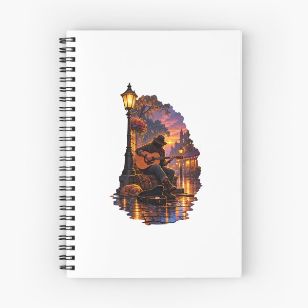 Item preview, Rainy Dusk Street Musician Silhouette designed and sold by PratikG24.