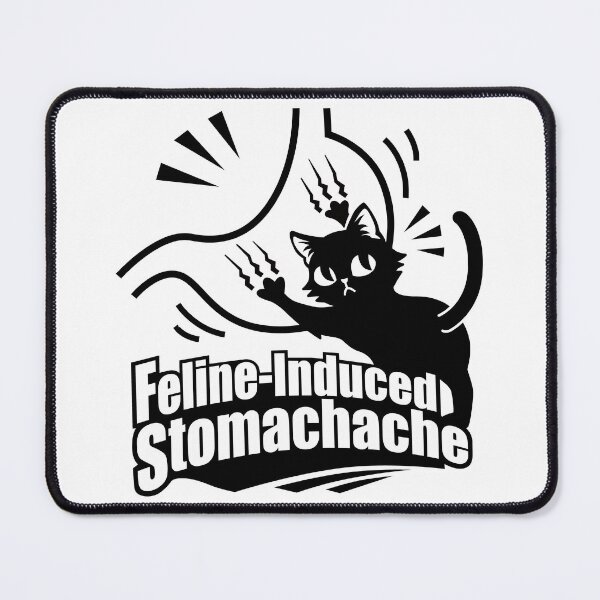 Item preview, Feline-Induced Stomachache - Funny Black Cat Humor_WH designed and sold by AckeeWolf.